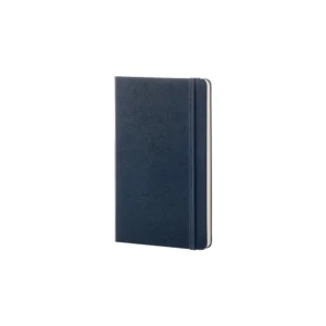 Libreta clásica grande azul zafiro hoja rayada pasta dura — Portada Plana