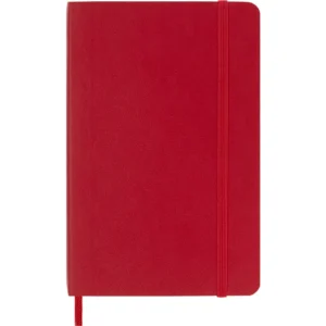 Libreta clásica de bolsillo escarlata hoja rayada pasta suave — Portada Plana