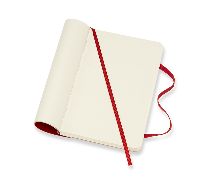 Libreta clásica de Bolsillo, Rojo escarlata, Lisa, Pasta suave