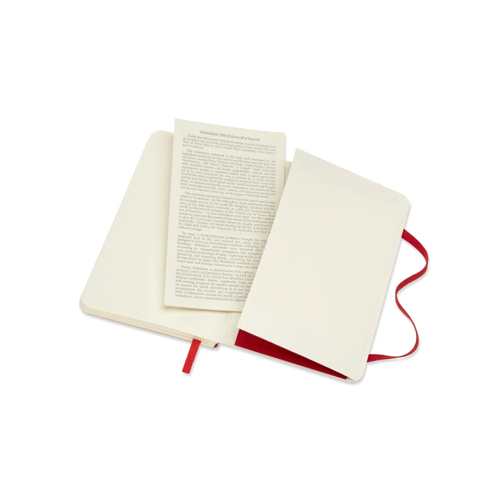 Libreta clásica de Bolsillo, Rojo escarlata, Lisa, Pasta suave