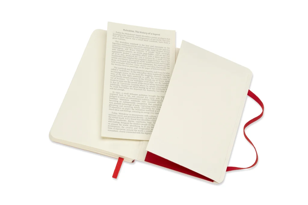 Libreta clásica de Bolsillo, Rojo escarlata, Lisa, Pasta suave