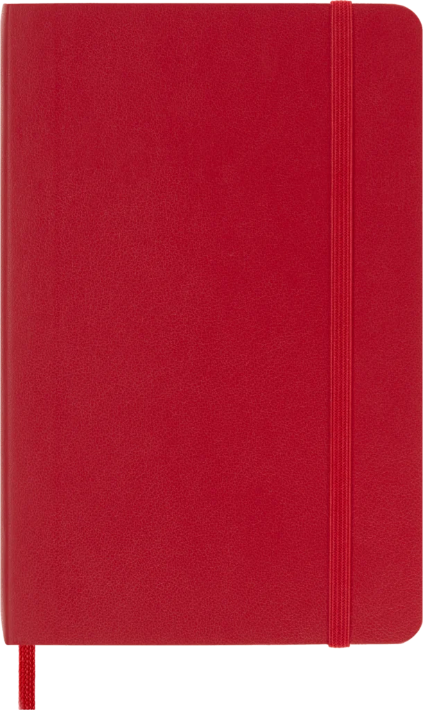 Libreta clásica de Bolsillo, Rojo escarlata, Lisa, Pasta suave
