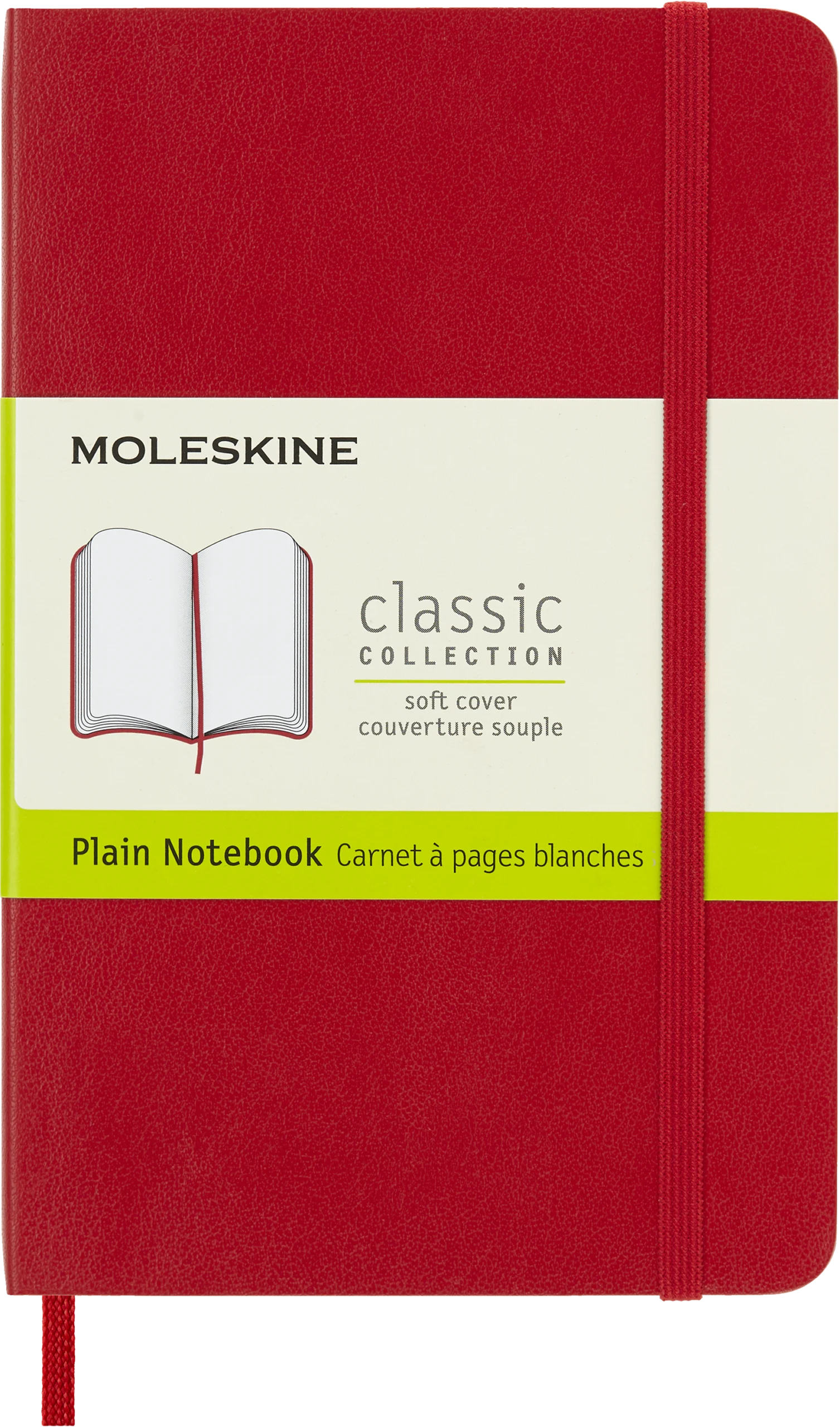 Libreta clásica de Bolsillo, Rojo escarlata, Lisa, Pasta suave