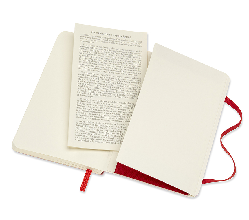 Libreta clásica de Bolsillo, Rojo escarlata, Lisa, Pasta suave