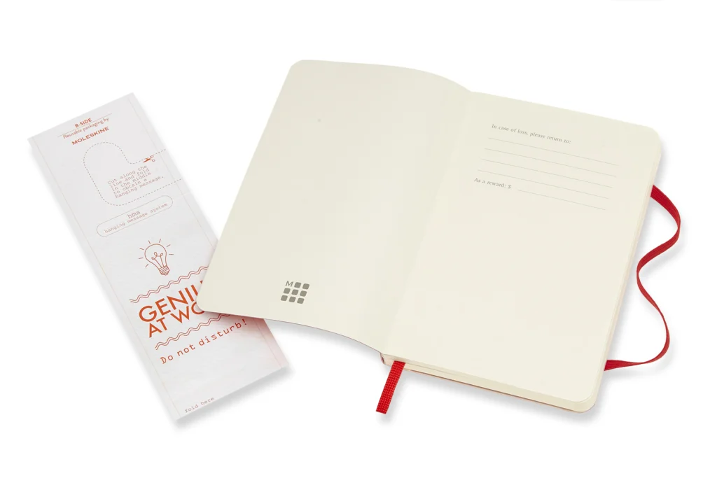 Libreta clásica de Bolsillo, Rojo escarlata, Lisa, Pasta suave