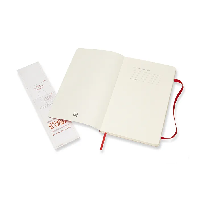 Libreta Clásica Grande Escarlata Hoja Rayada Pasta Suave — Interior 3