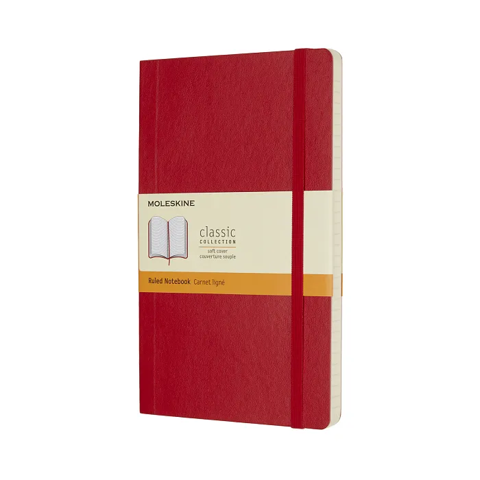 Libreta Clásica Grande Escarlata Hoja Rayada Pasta Suave