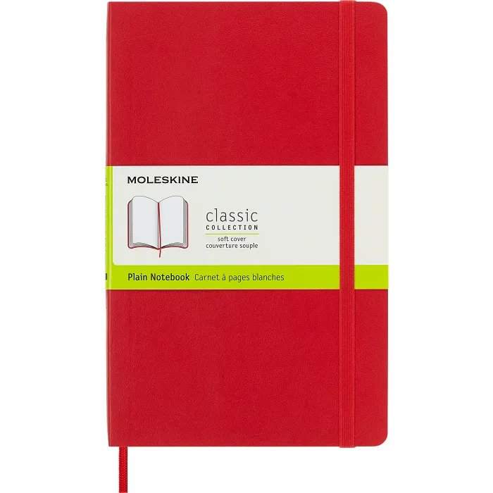 Libreta Clásica Grande Roja Hoja Blanca Pasta Suave