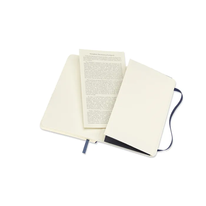 Libreta Clásica De Bolsillo Azul Zafiro Hoja Rayada Pasta Suave — Interior 3