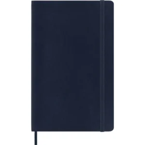 Libreta clásica grande azul zafiro hoja rayada pasta suave — Portada Plana