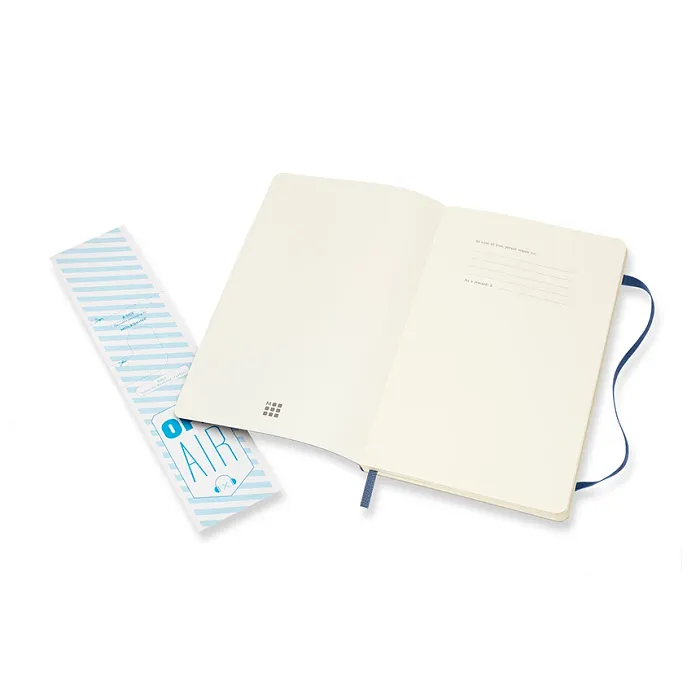 Libreta Clásica Grande Azul Zafiro Hoja Blanca Pasta Suave