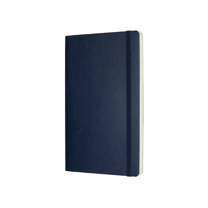 Libreta Clásica Grande Azul Zafiro Hoja Blanca Pasta Suave