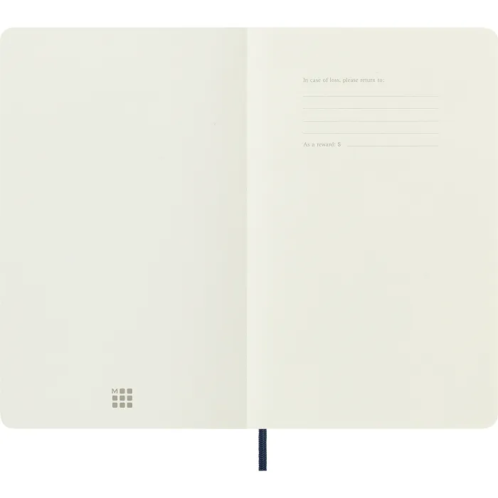Libreta Clásica Grande Azul Zafiro Hoja Blanca Pasta Suave
