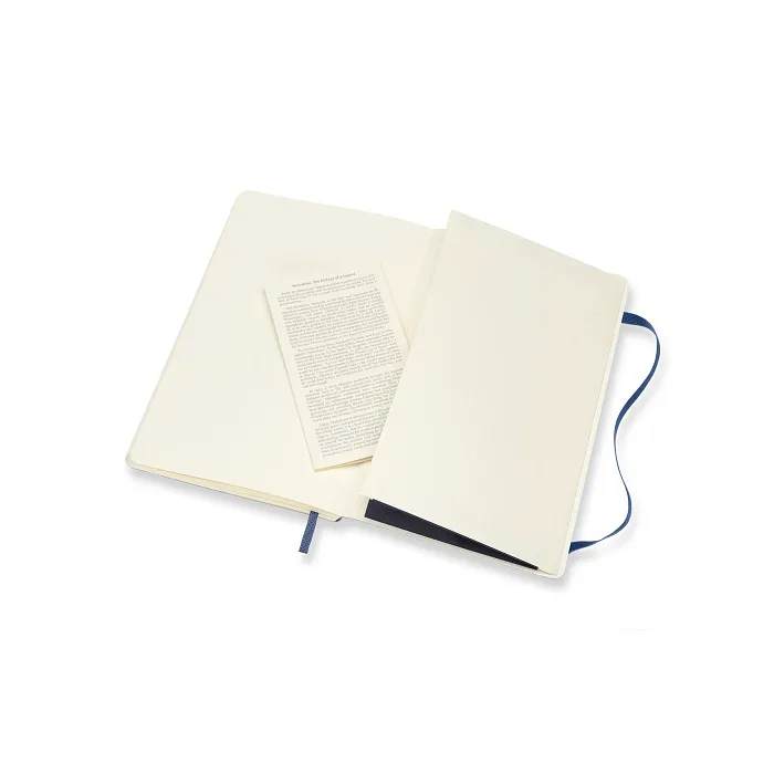 Libreta Clásica Grande Azul Zafiro Hoja Blanca Pasta Suave