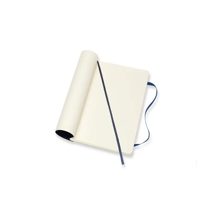 Libreta Clásica Grande Azul Zafiro Hoja Blanca Pasta Suave