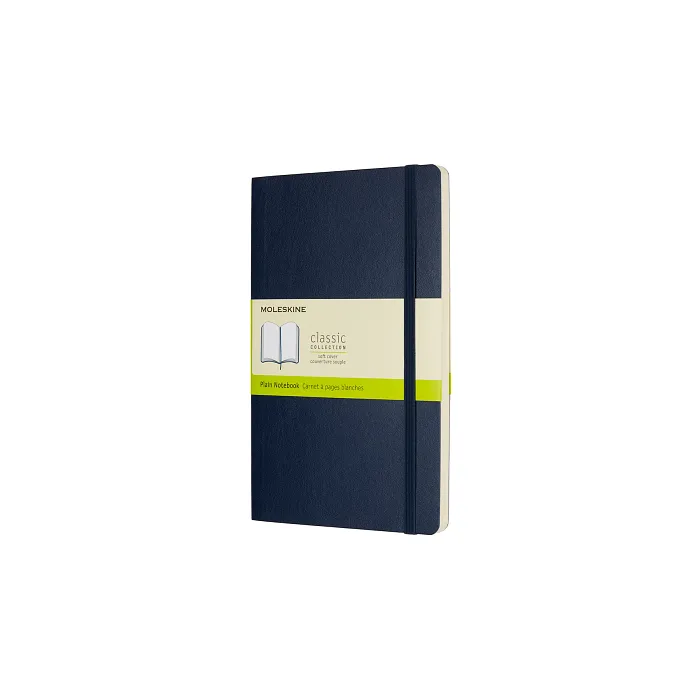Libreta Clásica Grande Azul Zafiro Hoja Blanca Pasta Suave