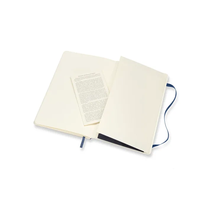 Libreta Clásica Grande Azul Zafiro Hoja Blanca Pasta Suave