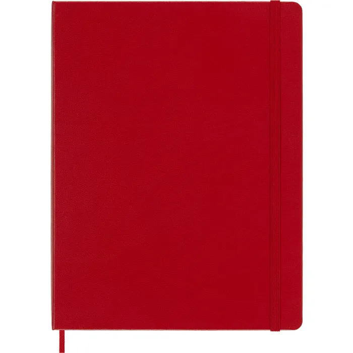 Libreta Clásica Extra Grande Escarlata Hoja Blanca Pasta Dura