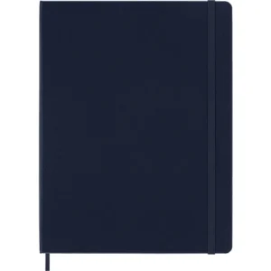 Libreta clásica extra grande azul zafiro hoja blanca pasta dura — Portada Plana