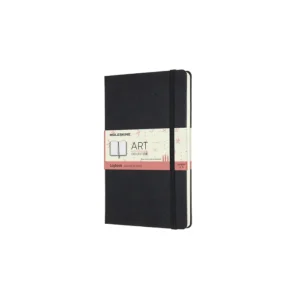 Libreta LogBook Arte Negra Grande Con Hoja Punteada y Pasta Dura — Portada Plana