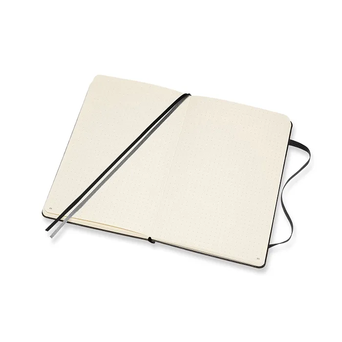 Libreta LogBook Arte Negra Grande Con Hoja Punteada y Pasta Dura