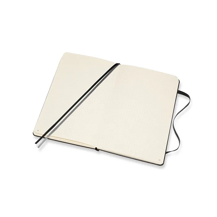 Libreta LogBook Arte Negra Grande Con Hoja Punteada y Pasta Dura