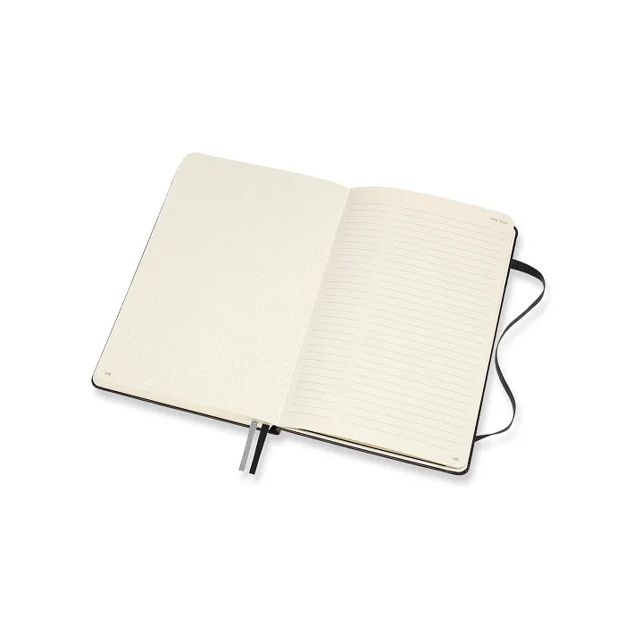 Libreta LogBook Arte Negra Grande Con Hoja Punteada y Pasta Dura