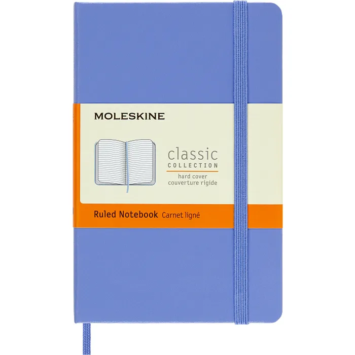 Libreta Clásica de Bolsillo Azul Hortensia Hoja Rayada Pasta Dura