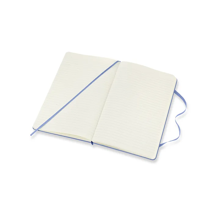 Libreta Clásica Grande Azul Hortensia Hoja Rayada Pasta Dura — Interior 2