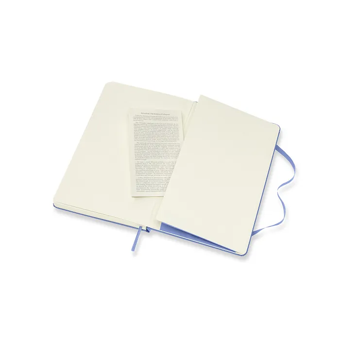 Libreta Clásica Grande Azul Hortensia Hoja Rayada Pasta Dura — Interior 3