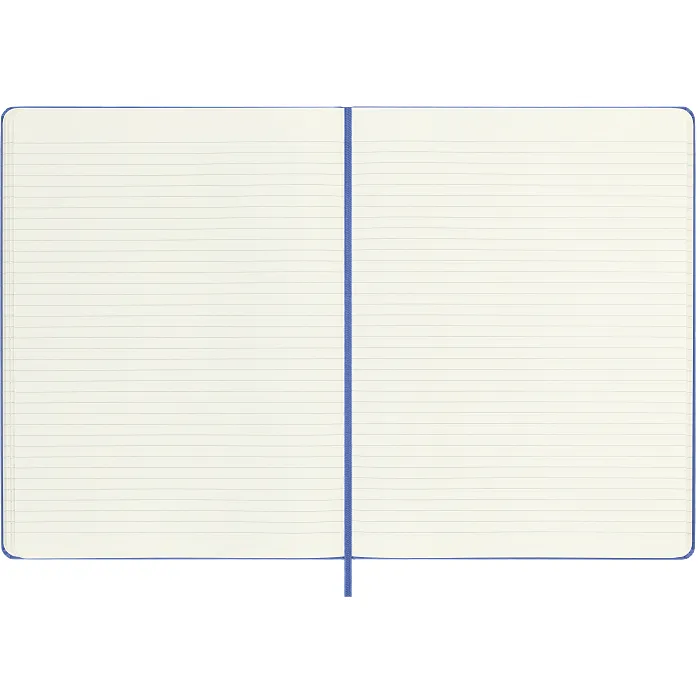 Libreta Clásica Extra Grande Azul Hortensia Hoja Rayada Pasta Dura