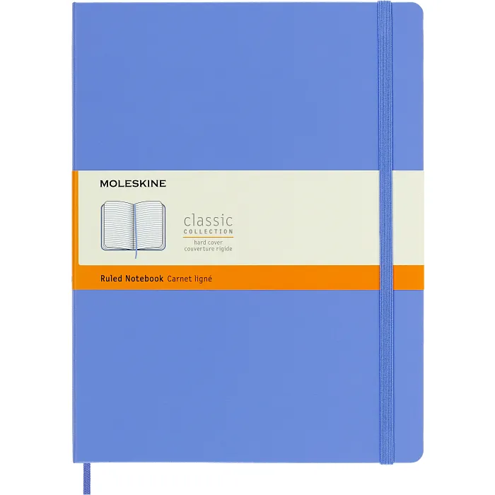 Libreta Clásica Extra Grande Azul Hortensia Hoja Rayada Pasta Dura
