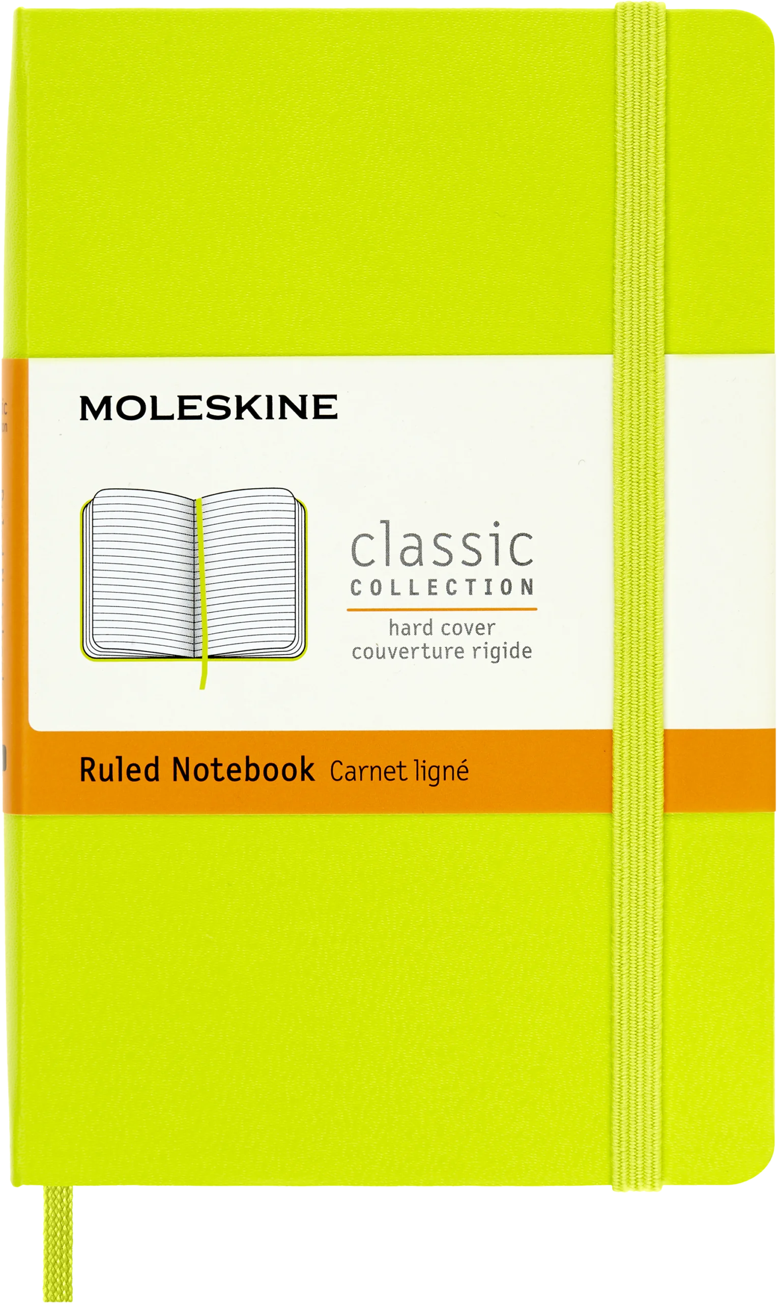 Libreta Clásica De Bolsillo, Verde Limón, Rayada, Pasta Dura