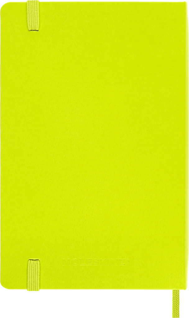 Libreta Clásica De Bolsillo, Verde Limón, Rayada, Pasta Dura
