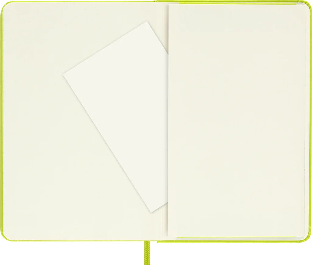 Libreta Clásica De Bolsillo, Verde Limón, Rayada, Pasta Dura