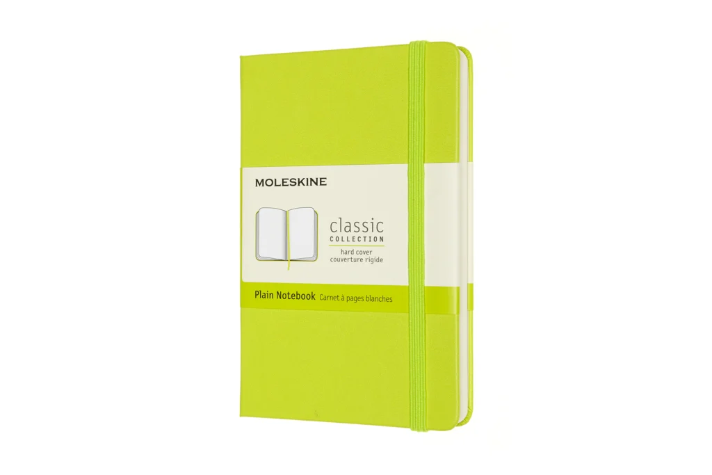 Libreta Clásica, Bolsillo, Verde limón, Lisa, Pasta Dura