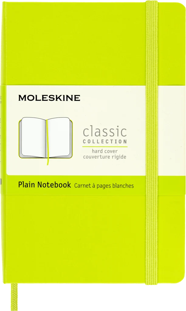 Libreta Clásica, Bolsillo, Verde limón, Lisa, Pasta Dura