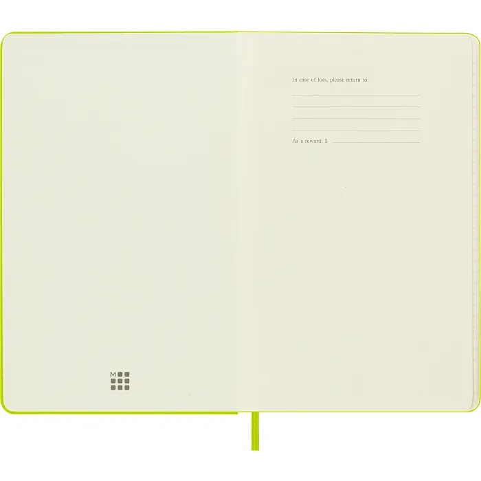 Libreta Clásica Grande Verde Limón Hoja Rayada Pasta Dura