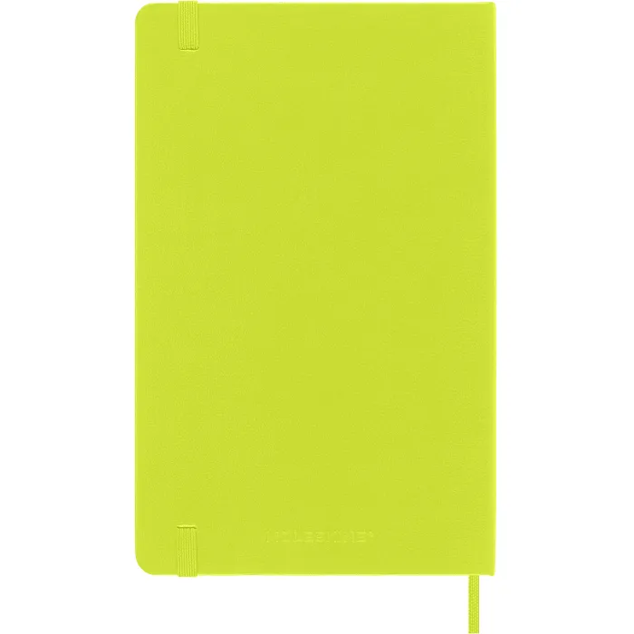 Libreta Clásica Grande Verde Limón Hoja Blanca Pasta Dura — 4a Forros