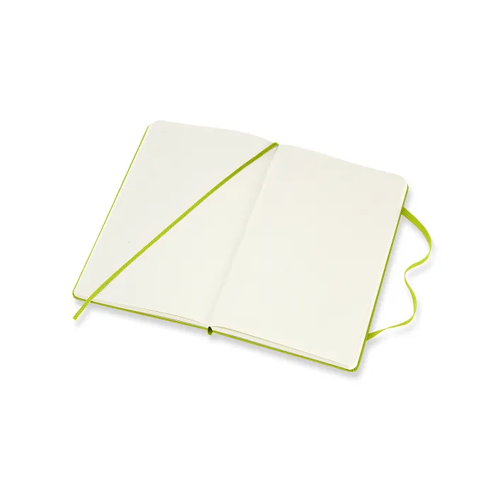 Libreta Clásica Grande Verde Limón Hoja Blanca Pasta Dura — Interior 2