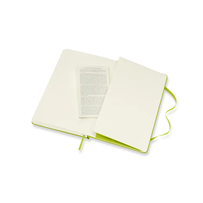 Libreta Clásica Grande Verde Limón Hoja Blanca Pasta Dura — Interior 3