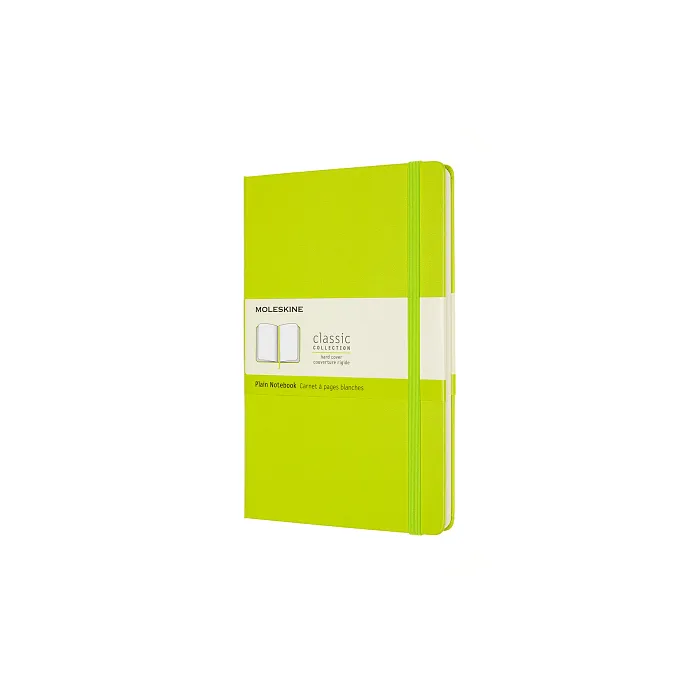 Libreta Clásica Grande Verde Limón Hoja Blanca Pasta Dura