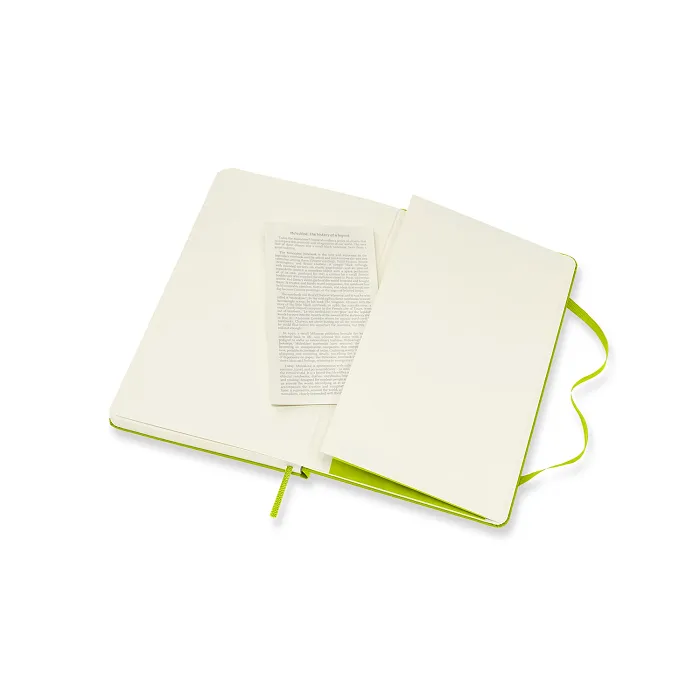 Libreta Clásica Grande Verde Limón Hoja Blanca Pasta Dura