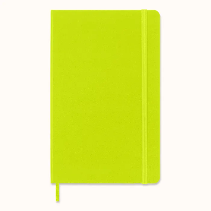 Libreta Clásica Grande Verde Limón Hoja Blanca Pasta Dura
