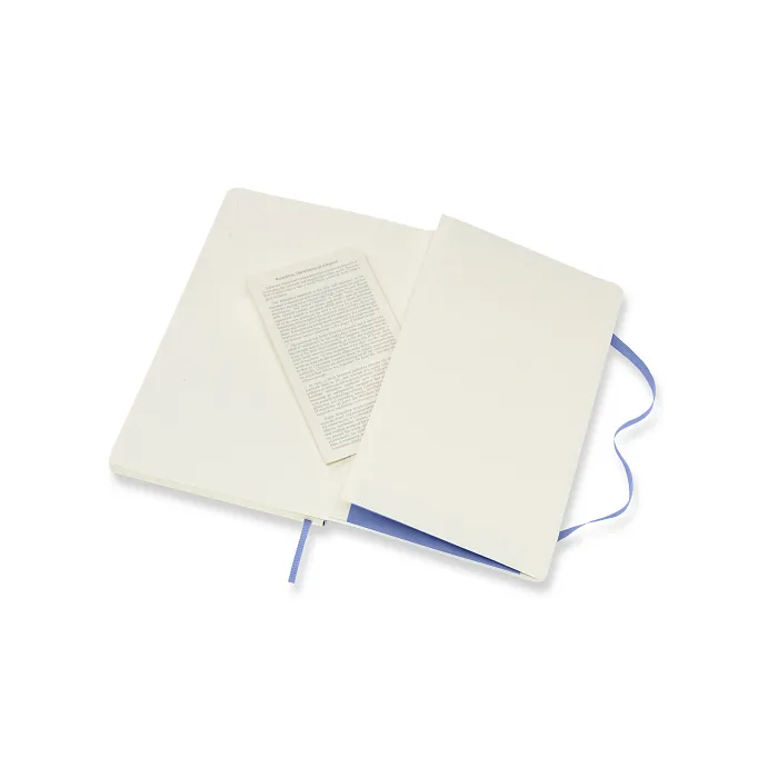 Libreta Clásica Grande Azul Hortensia Hoja Rayada Pasta Suave — Interior 3