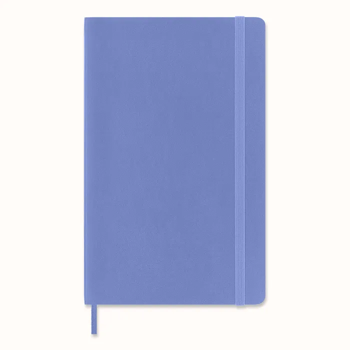 Libreta Clásica Grande Azul Hortensia Hoja Rayada Pasta Suave
