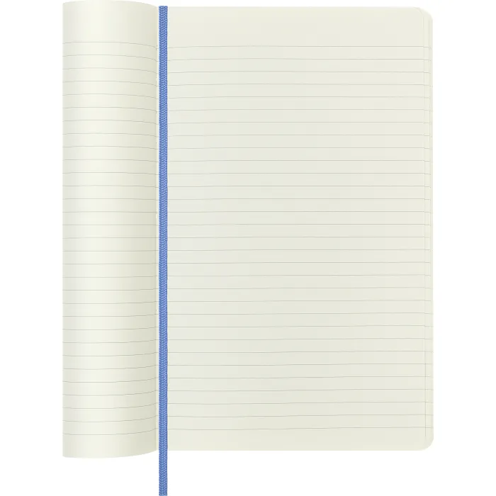 Libreta Clásica Grande Azul Hortensia Hoja Rayada Pasta Suave