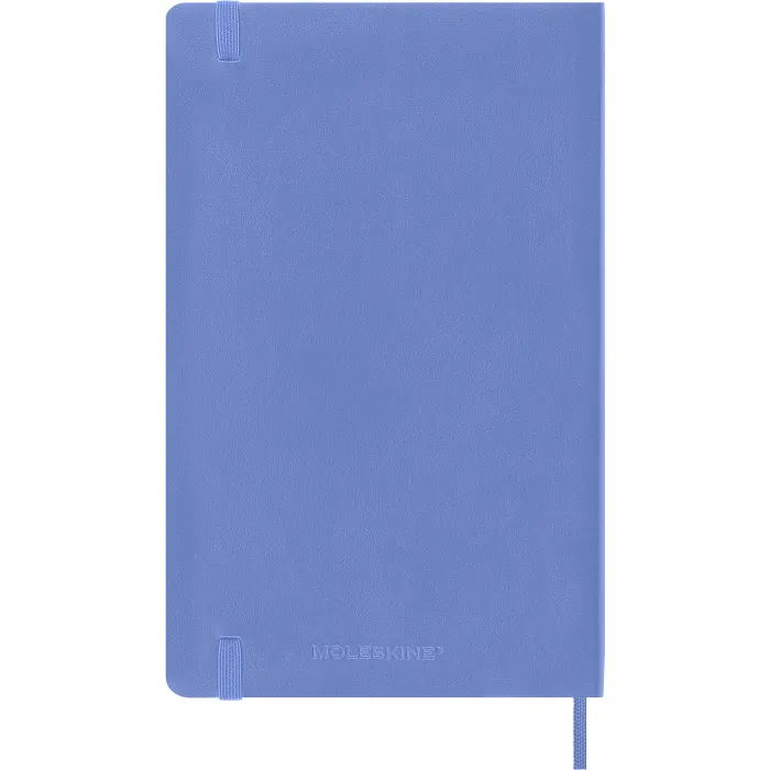 Libreta Clásica Grande Azul Hortensia Hoja Rayada Pasta Suave