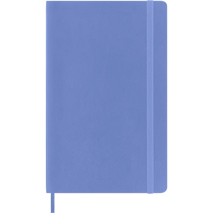 Libreta Clásica Grande Azul Hortensia Hoja Rayada Pasta Suave