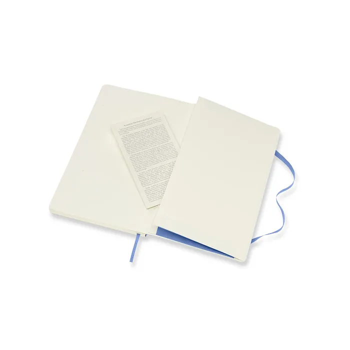 Libreta Clásica Grande Azul Hortensia Hoja Rayada Pasta Suave
